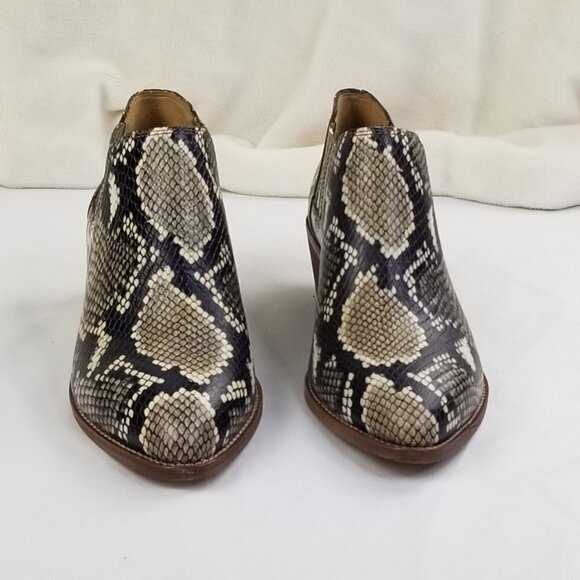 Madewell Low Chelsea Boots Snake Leather Print - Picture 9 of 12